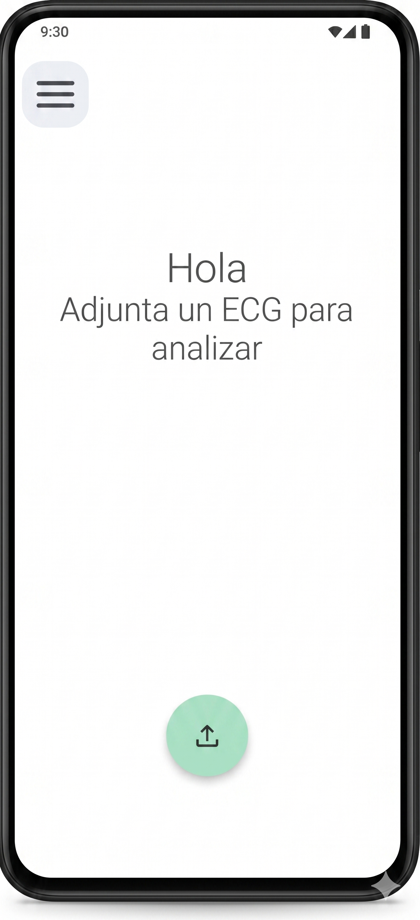 Pantalla de inicio de la aplicación SmartECG